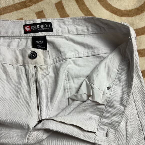 SOUTHPOLE • WHITE MOTO BIKER RIBBED JEANS - Picture 3 of 6